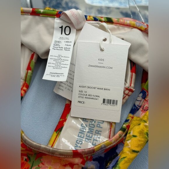 🆕 ZIMMERMANN KIDS 🧿 NWT Alight Crochet Wave Bikini, Red Floral - Sz 10 Y - Picture 13 of 13